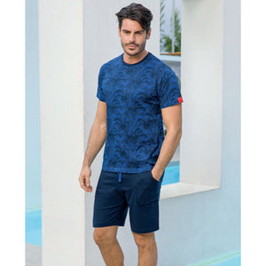 Pigiama uomo Enrico Coveri EA2035 corto cotone royal