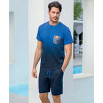 Pigiama uomo Enrico Coveri EA2037 corto cotone blu