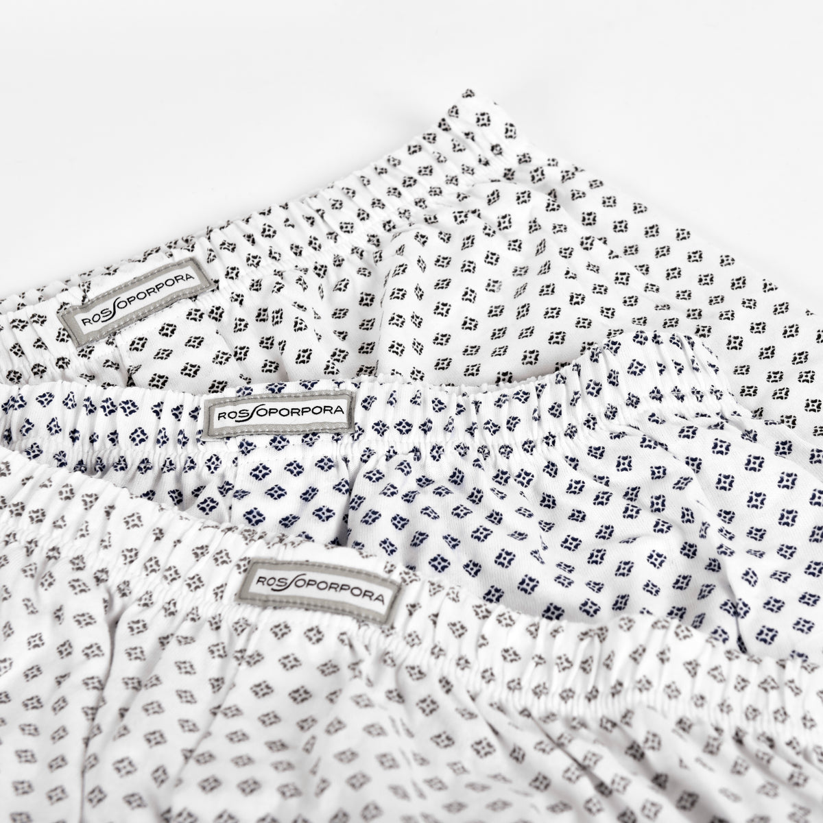 Boxer uomo in 100% cotone Rossoporpora 205 fantasia rombi 3 pezzi