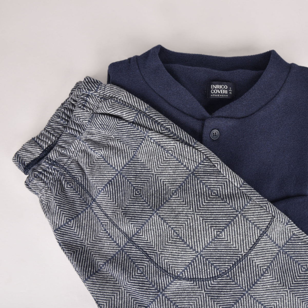 Pigiama uomo invernale Enrico Coveri EP2076 blu punto milano