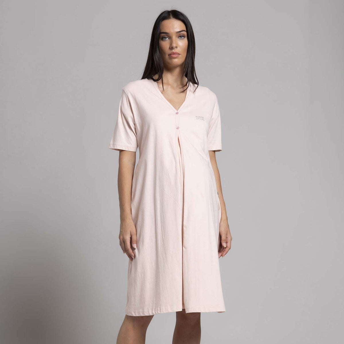 Vestaglia donna premaman manica corta in cotone Biancaluna 26D21316