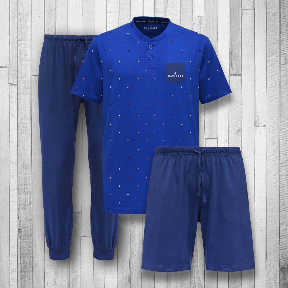 Pigiama uomo cotone Navigare 3 PEZZI estivo B2141639T