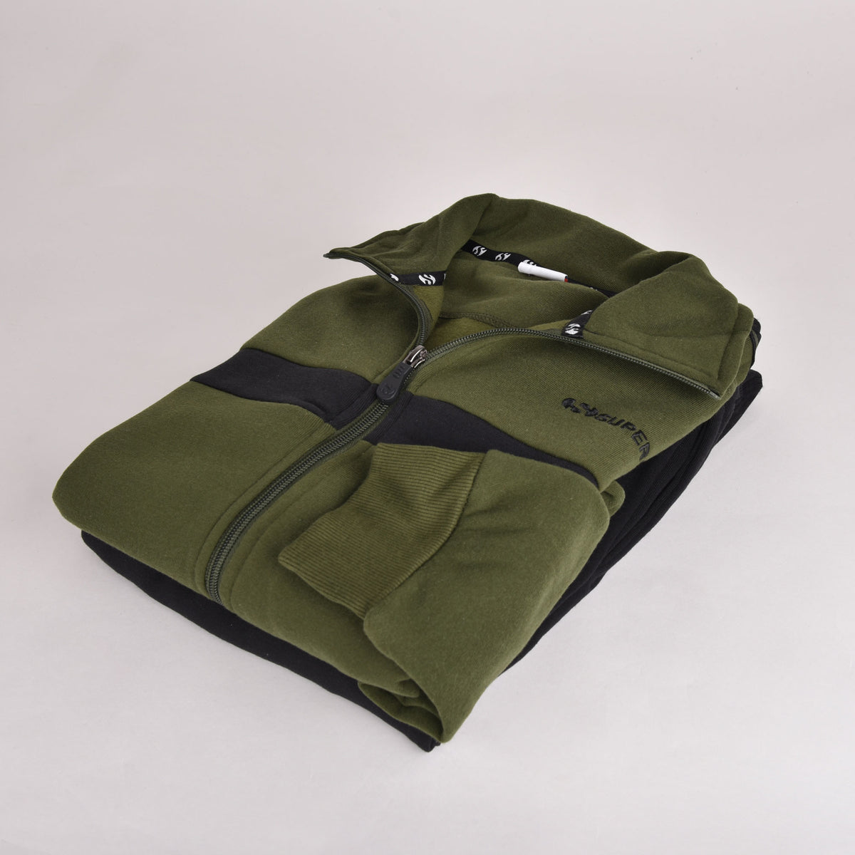 Tuta uomo invernale Superga felpata verde militare 21555