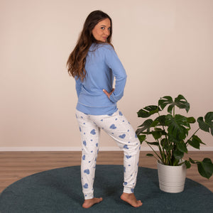 Pigiama donna Cippi 2163 cuoricini caldo cotone pervinca