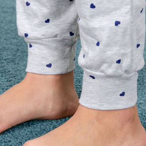 Pigiama donna Cippi 2164 cuoricini caldo cotone grigio melange