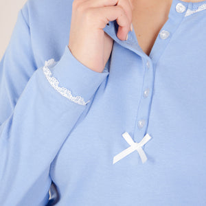 Pigiama donna Cippi 2164 cuoricini caldo cotone pervinca