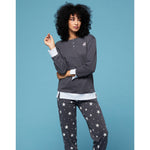 Pigiama donna Cippi 2166 stelline caldo cotone antracite melange