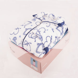 Pigiama donna coral caldo soffice cuori Cippi 2204 panna azzurro