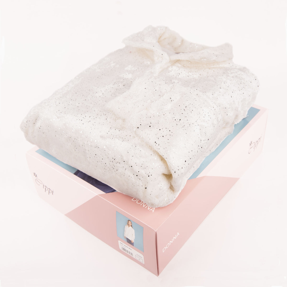 Pigiama donna Cippi 2208 in caldissimo pile coral panna