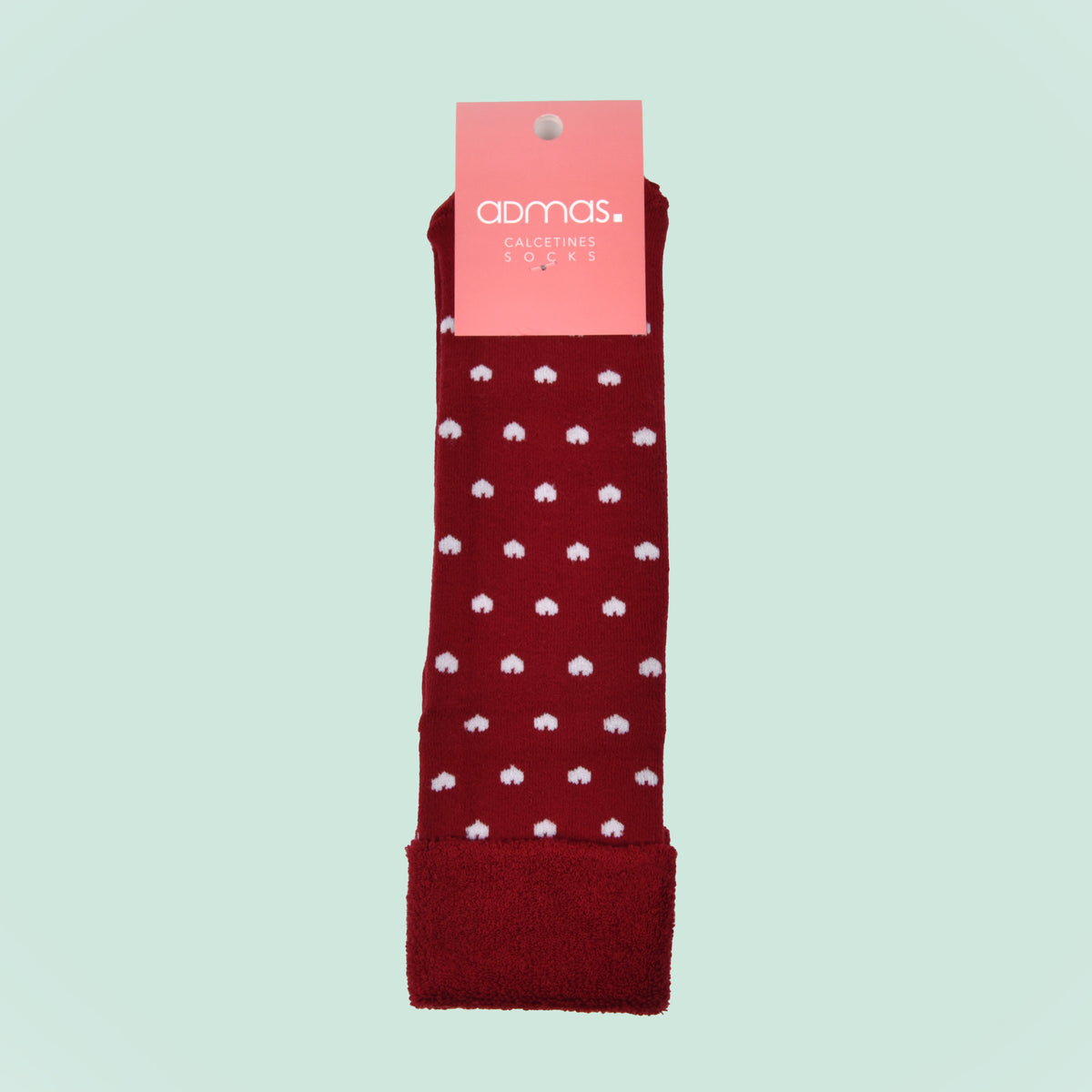 Calze antiscivolo Admas 22202 bordeaux cuoricini 1 paio