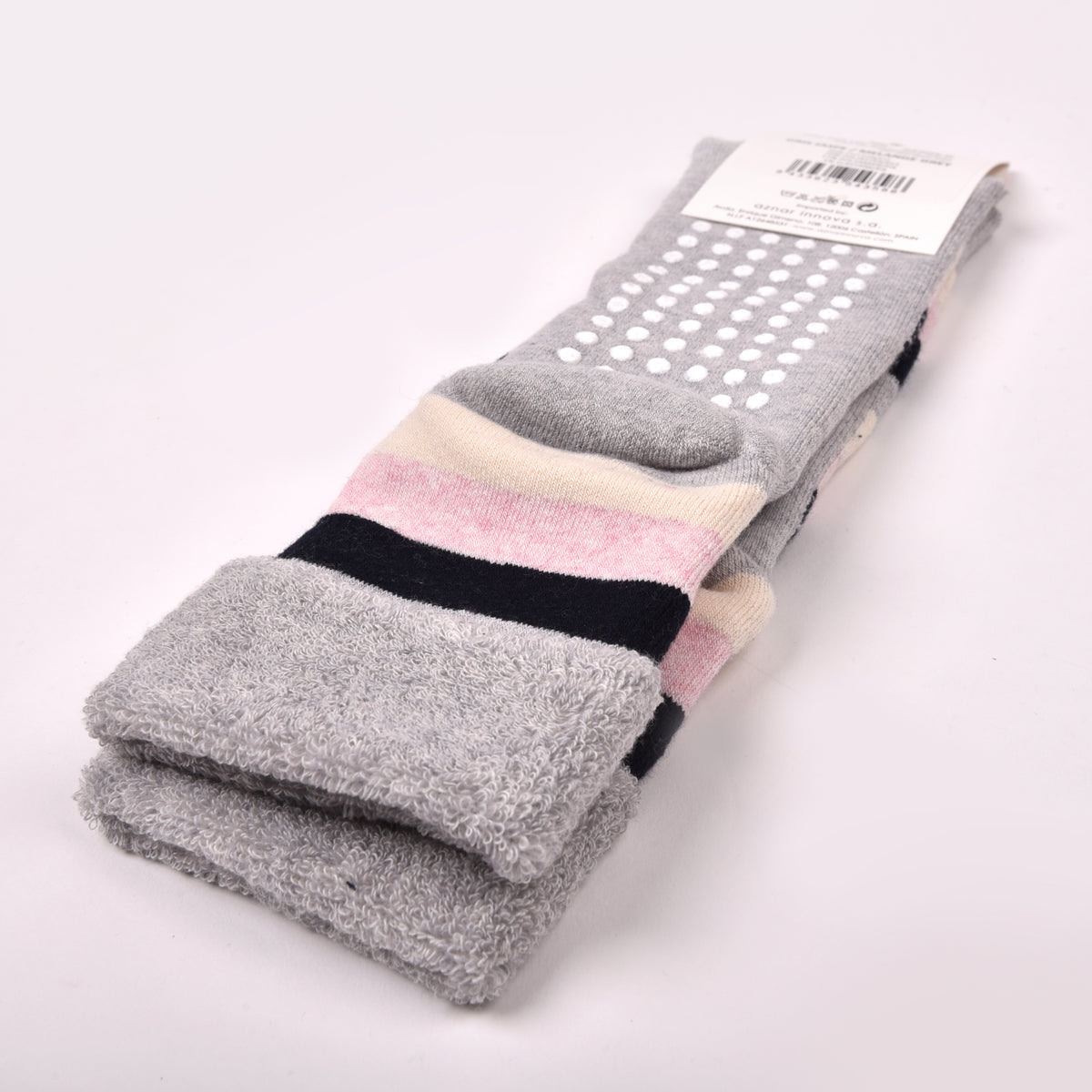 Calze antiscivolo Admas 22203 grigio melange strisce 1 paio