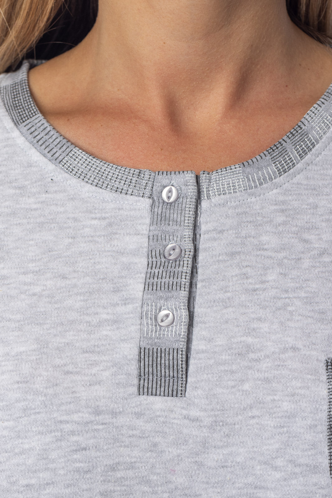 Pigiama donna invernale Cippi 2226 caldo cotone grigio chiaro melange