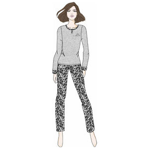 Pigiama donna caldo cotone leopardato Kappa KWW 23001