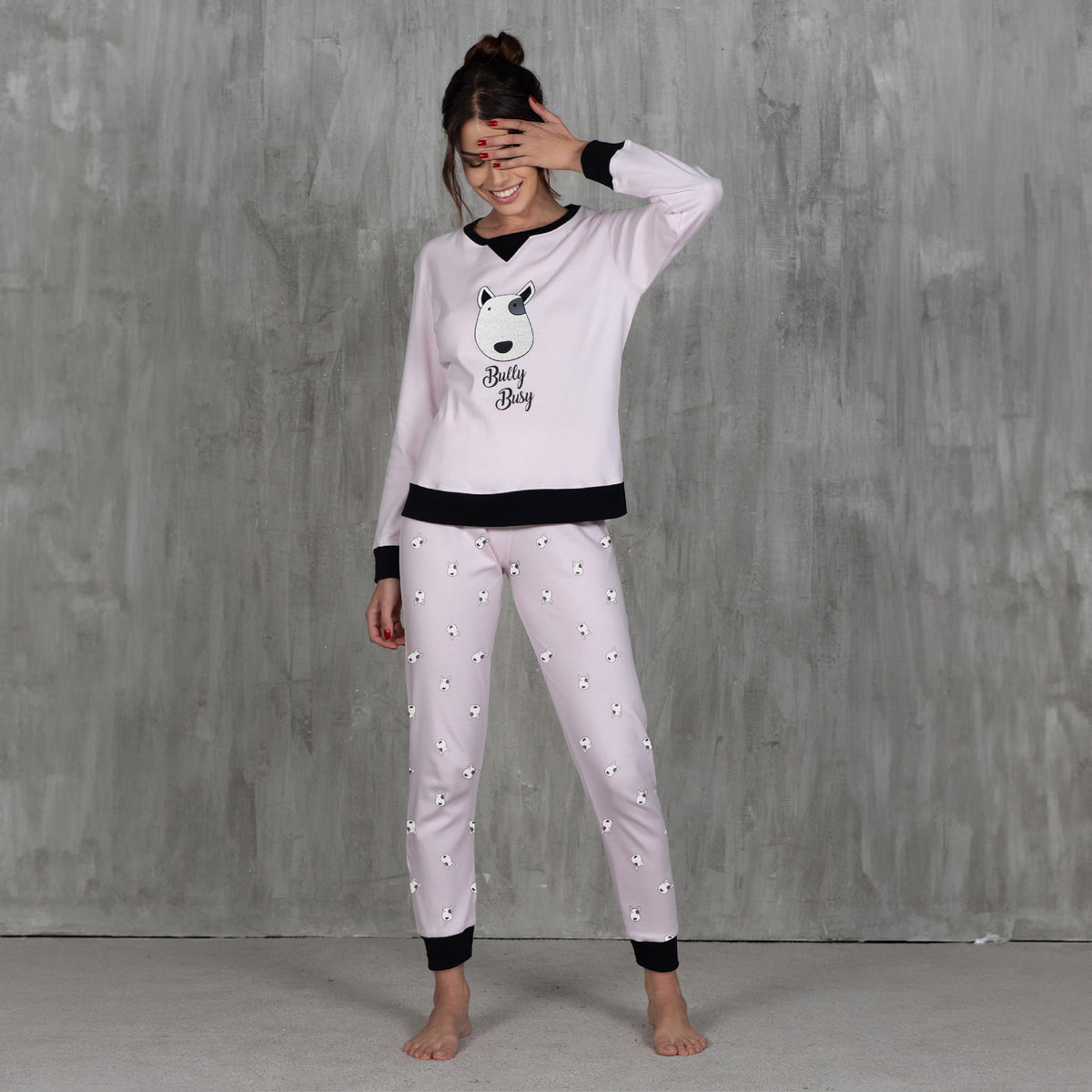 Pigiama Donna con tenero cagnolino in caldo cotone Cippi 2321
