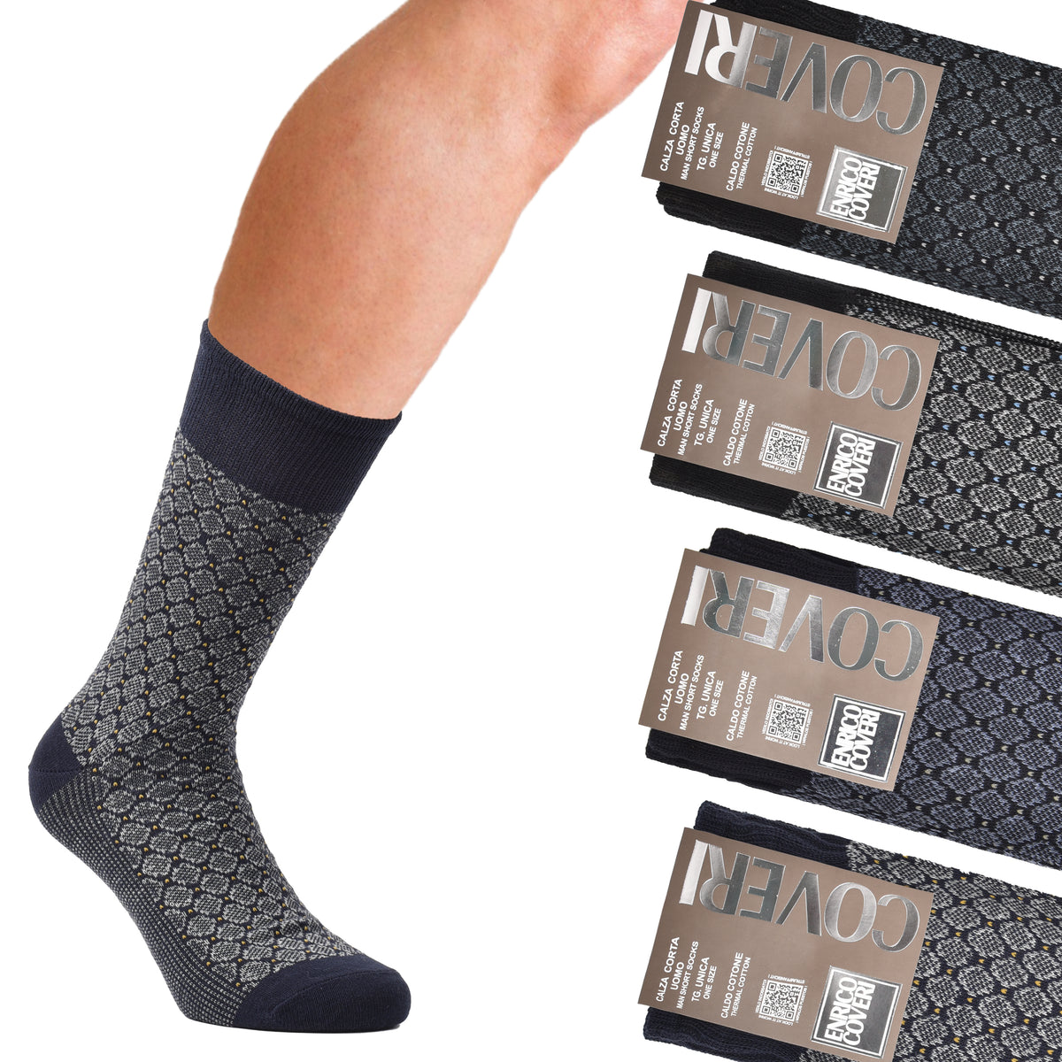 Calze uomo corte caldo cotone Enrico Coveri Moon Line 236 B