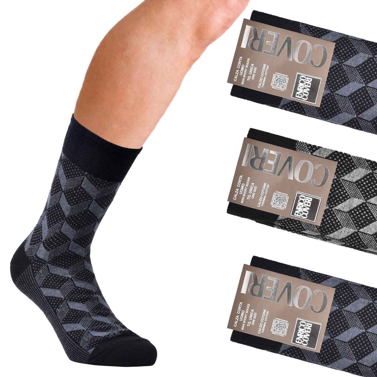 Calze uomo corte caldo cotone Enrico Coveri Moon Line 238 C