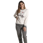 Pigiama donna invernale Biancaluna Kissimo 23D20005 caldo cotone