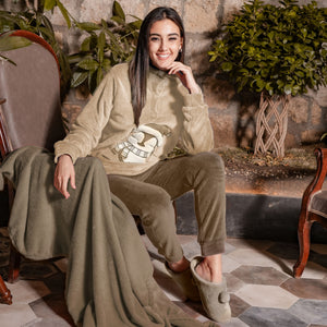 Pigiama donna invernale Biancaluna 23D93016 pile coral