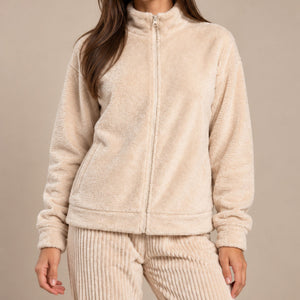 Pigiama donna in corale giacca full zip Biancaluna 26D93011