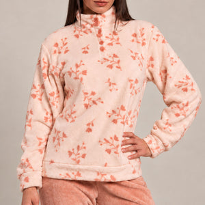 Pigiama donna collo alto in coral floreale Biancaluna 26D93029