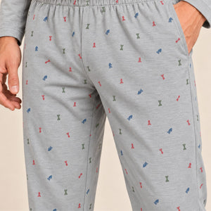 Pigiama uomo maglia aperta caldo cotone Biancaluna 26U00014