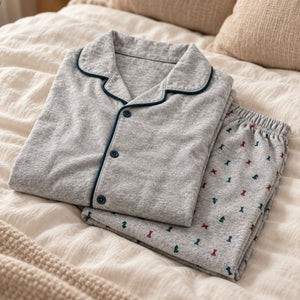 Pigiama uomo maglia aperta caldo cotone Biancaluna 26U00014