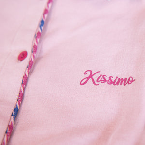 Pigiama donna caldo cotone a giacca rosa Biancaluna D3010