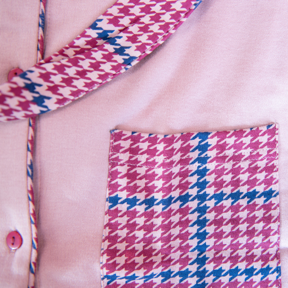 Pigiama donna caldo cotone a giacca rosa Biancaluna D3010