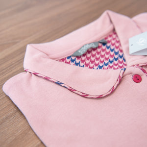 Pigiama donna caldo cotone a giacca rosa Biancaluna D3010