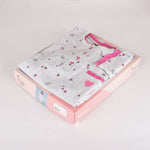 Camicia da notte caldo cotone Cippi grigio cuoricini pizzo fucsia