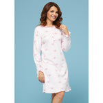 Camicia da notte caldo cotone conformata calibrata rosa Cippi 3124