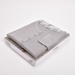 Pigiama donna Jadea 3125 cotone fantasia floreale grigio
