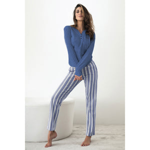 Pigiama donna cotone Jadea 3130 Jeans gessato