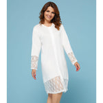 Camicia da notte panna pizzo aperta viscosa Cippi 3134 taglie conformate