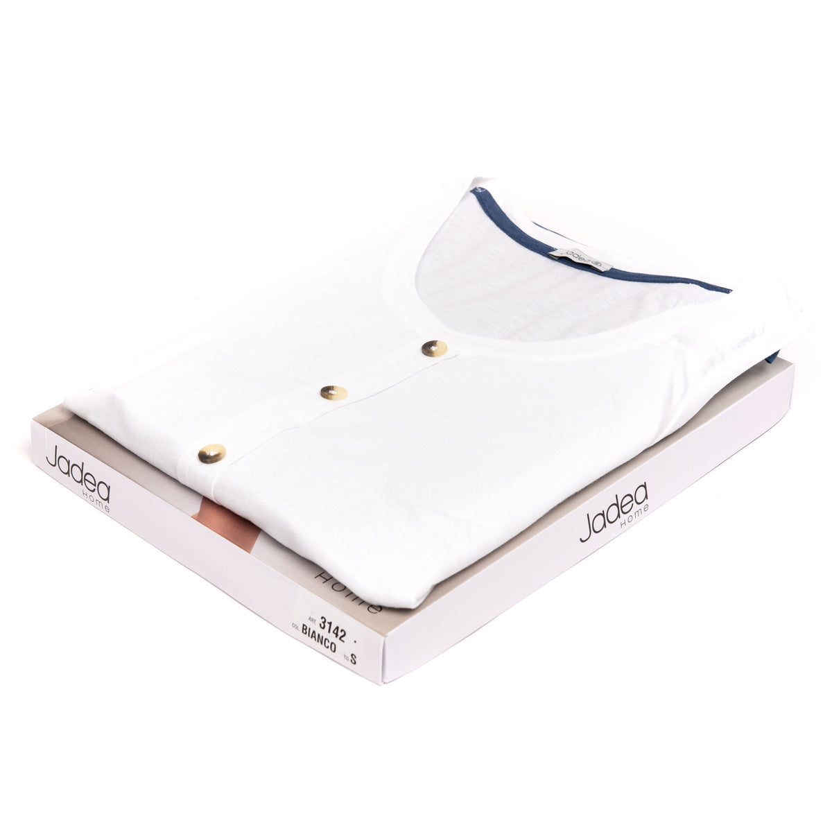 Pigiama donna Jadea 3142 corto estivo cotone bianco