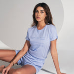 Pigiama donna Jadea 3148 100% cotone estivo ortensia