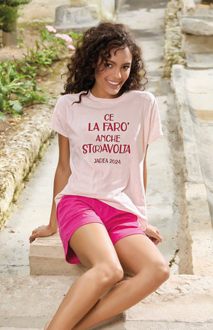 Pigiama Jadea t-shirt + pantaloncino stampa messaggio 3168