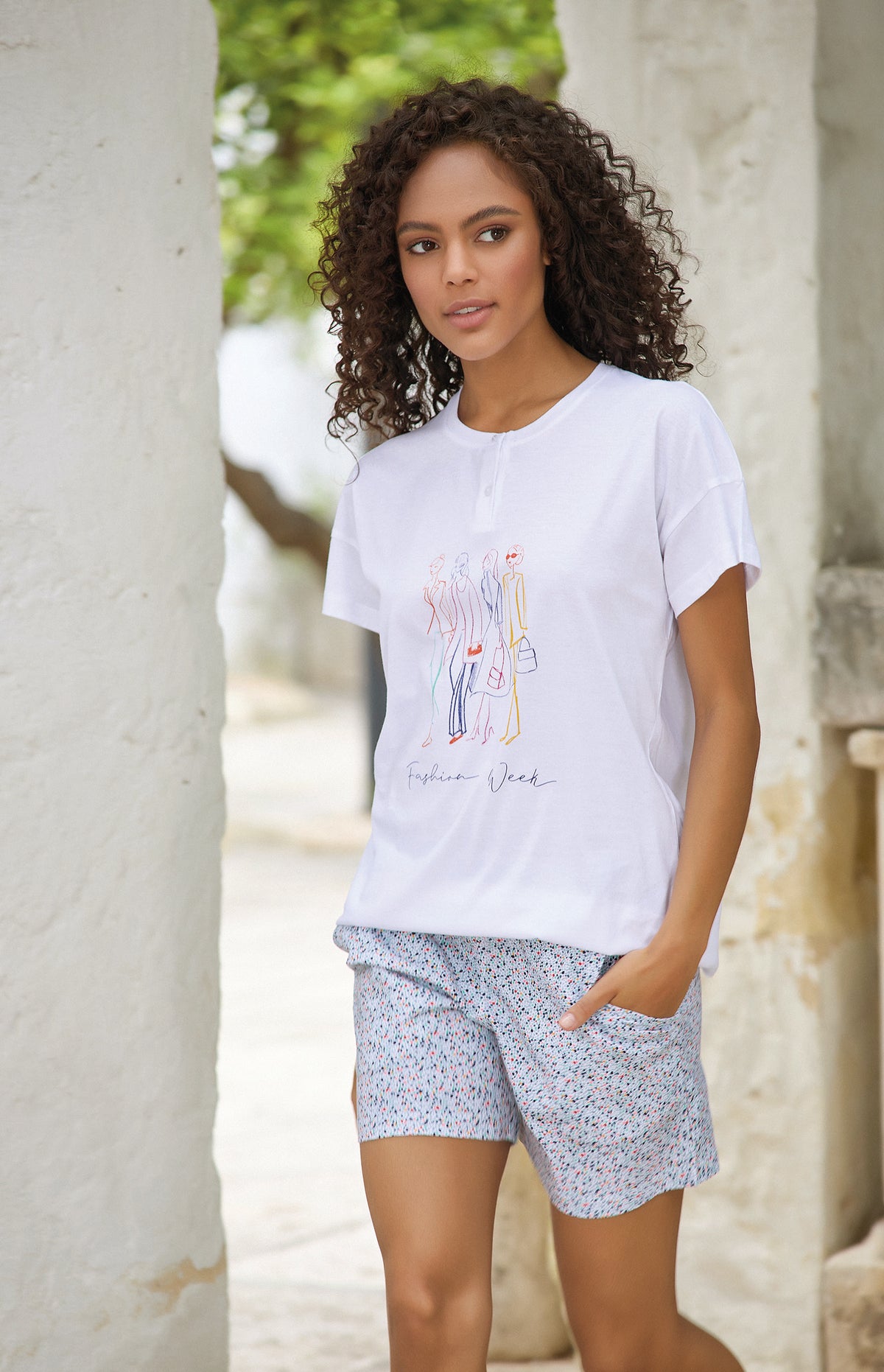 Pigiama donna Jadea corto estivo cotone 3171