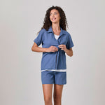 Pigiama donna in cotone crêpe 3 pezzi Jadea 3273