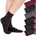 Calzini caldo cotone donna Meritex cuoricini 3580 A 6 paia