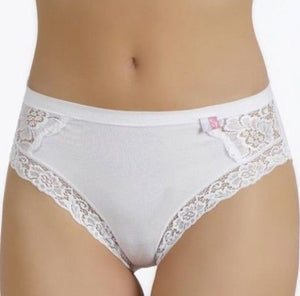 Slip donna Lovelygirl 3665 in cotone e pizzo 3 pezzi