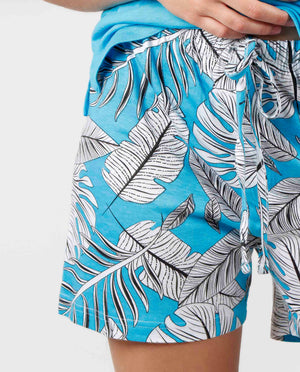 Pigiama donna estivo corto Admas 55892 cotone azzurro