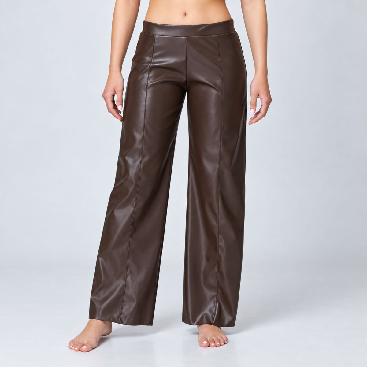 Pantalone donna a palazzo in pelle Jadea 4013