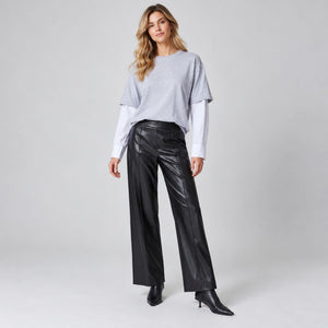 Pantalone donna a palazzo in pelle Jadea 4013