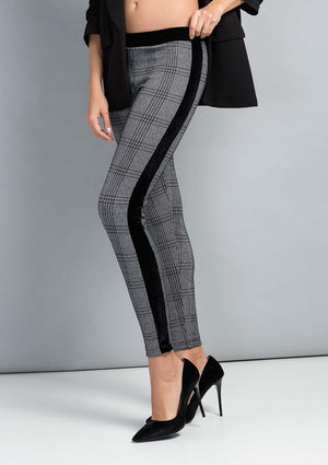 Leggings Jadea 4086 moda scozzese banda di ciniglia