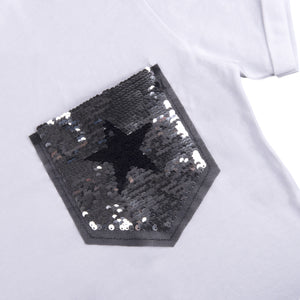 Maglia Jadea 4150 mezza manica 100% cotone taschino pailettes bianca