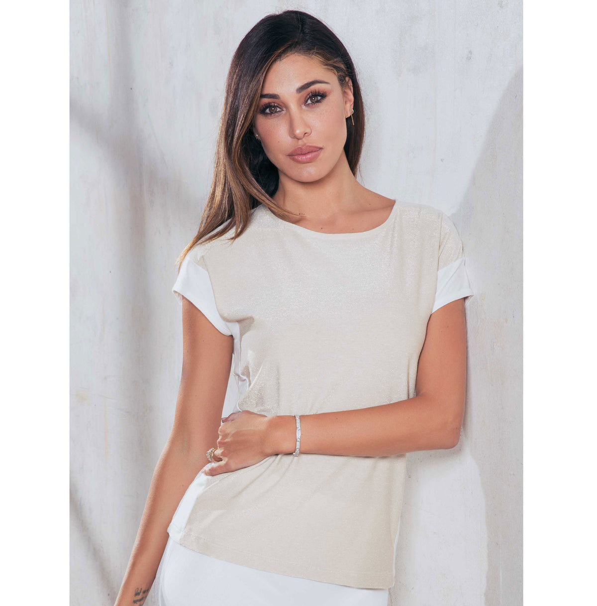 Maglia donna Jadea 4163 laminata in viscosa elasticizzata