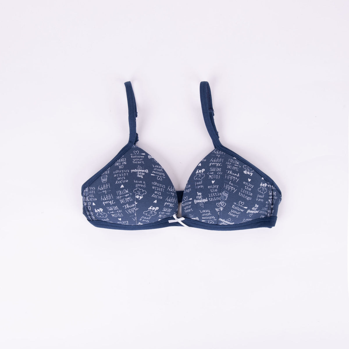 Coordinato Jadea 4236 reggiseno triangolo + slip cotone fantasia cobalto
