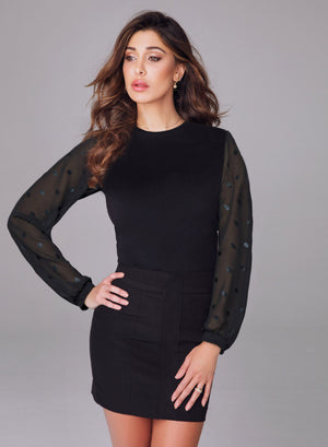 Maglia donna sottogiacca viscosa chiffon pois Jadea 4274