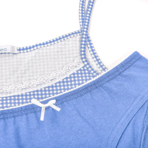 Coordinato Jadea 4338 top + slip cotone pizzo fiordaliso